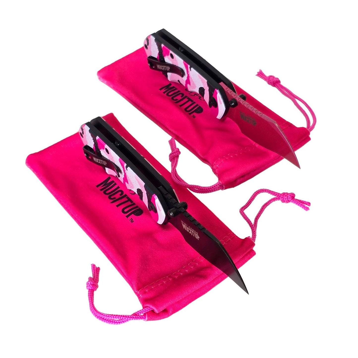 MUCITUP Mini Ceros Pink Camo Folding Knife 9Cr18MoV G10 EDC Black/Pink