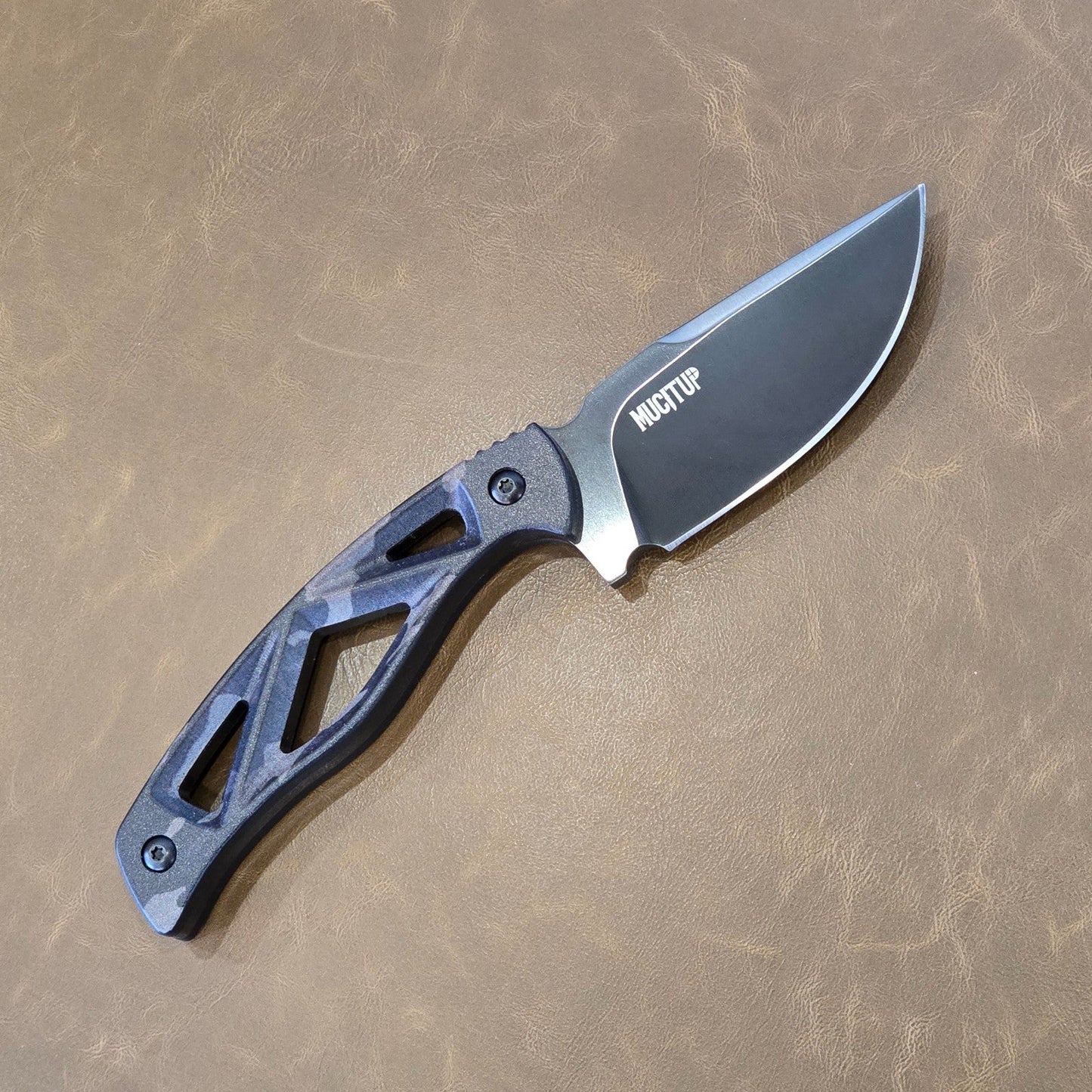 MUCITUP LIMITED EDITION MUCTAC Surge Fixed Blade Knife D2 Steel 3" DLC Blade Multicam Black G10