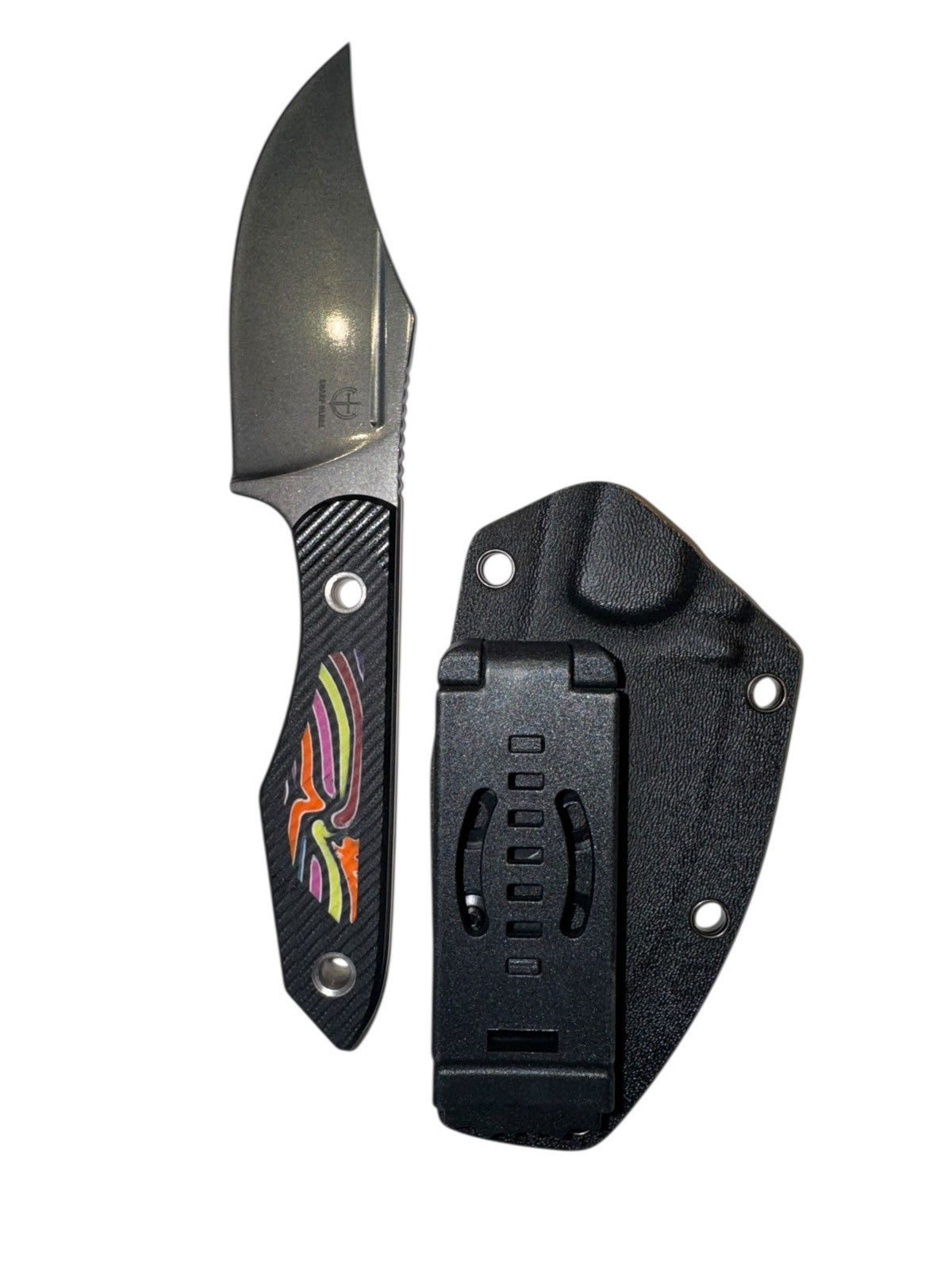 Sharp Blade YF06D Fixed Blade Hunting Knife 9Cr18MoV G10 8” Black/Stonewashed
