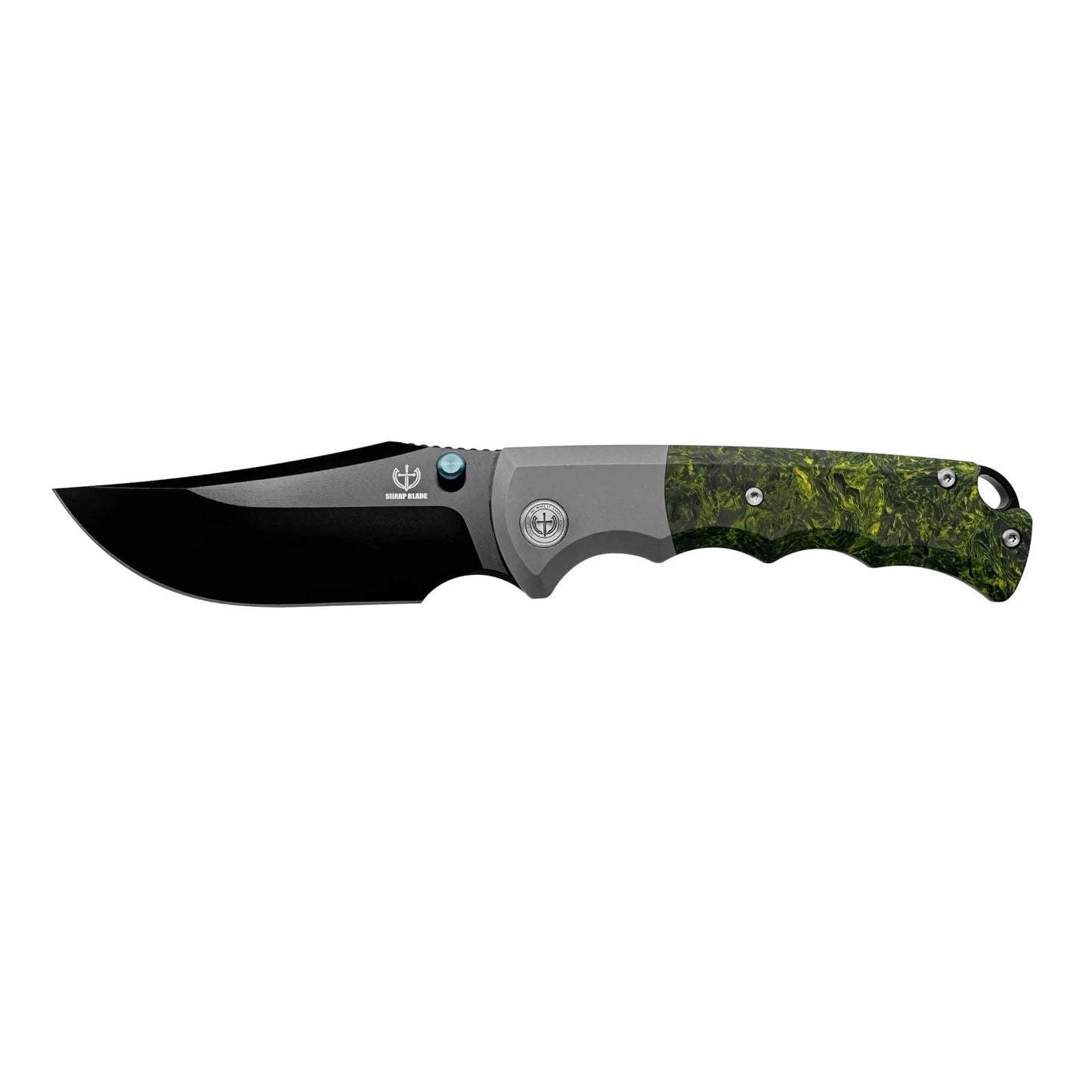 Sharp Blade - M390 Folding Knife Titanium Carbon Fiber Handle Premium Pocket Knife