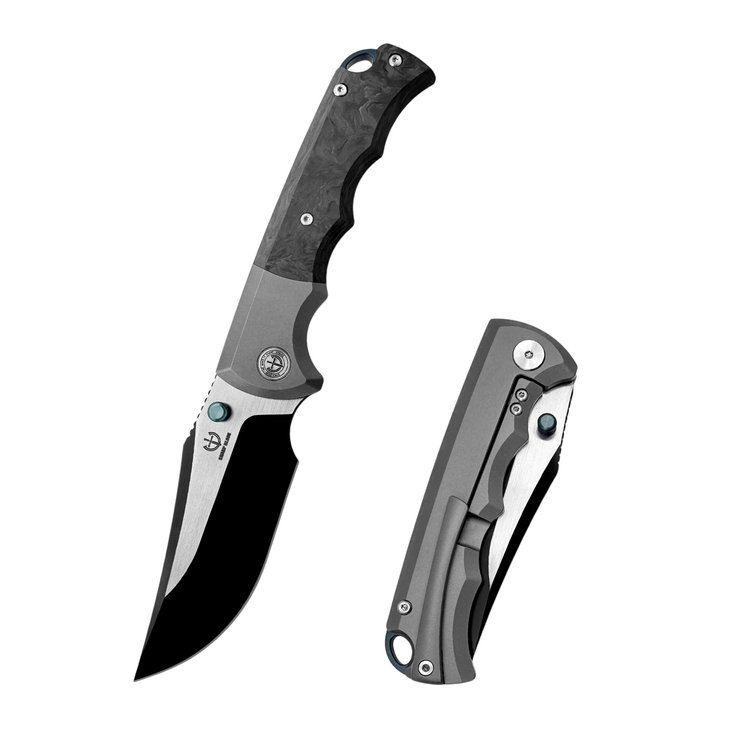 Sharp Blade - M390 Folding Knife Titanium Carbon Fiber Handle Premium Pocket Knife