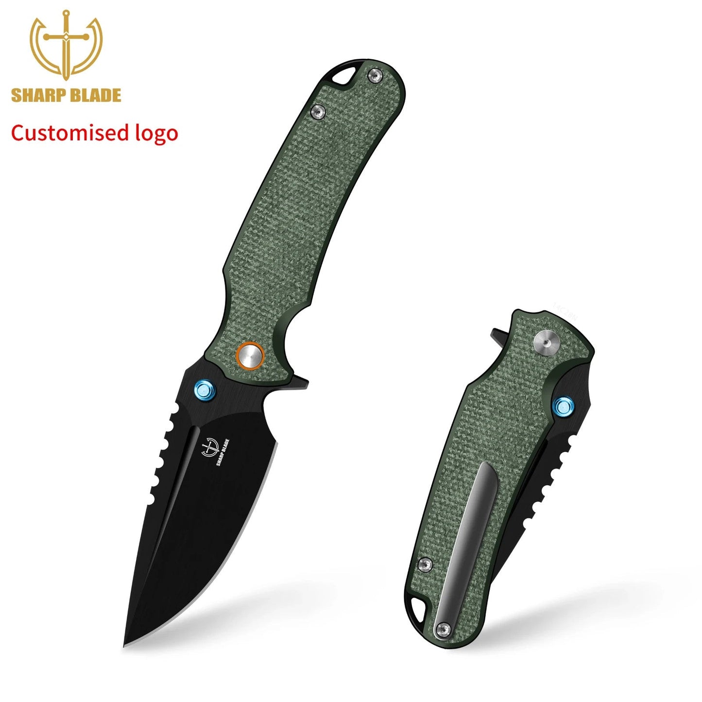 Sharp Blade Premium 14C28N EDC Folding Knife | Micarta | Thumb Stud & Flipper