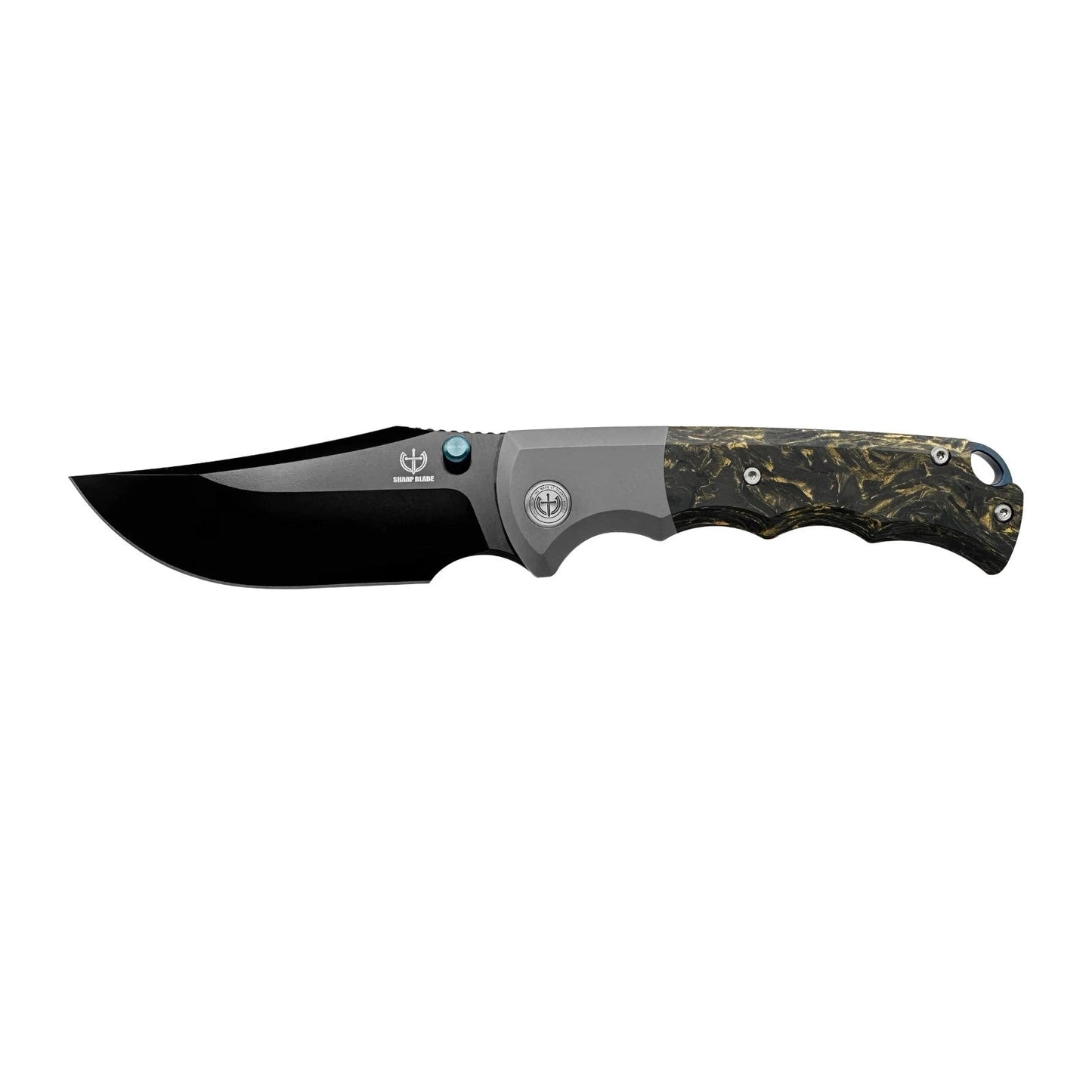 Sharp Blade - M390 Folding Knife Titanium Carbon Fiber Handle Premium Pocket Knife