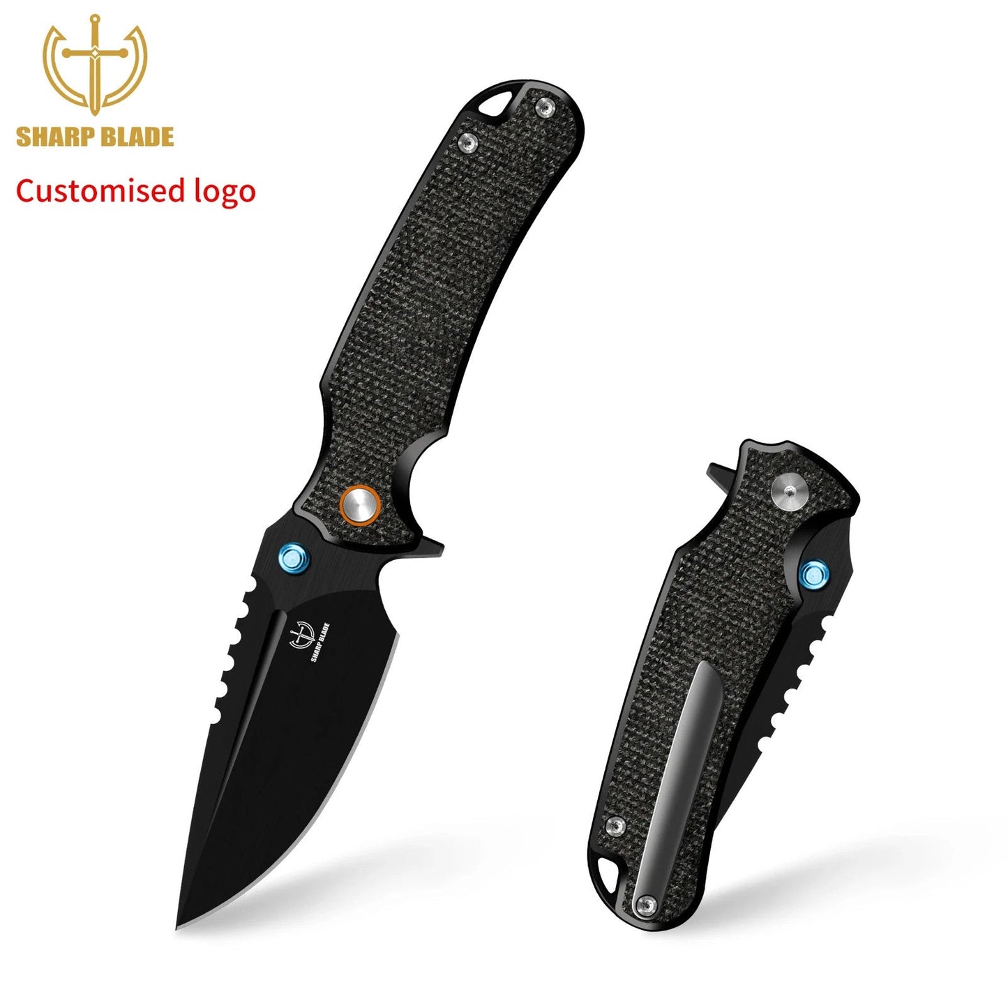 Sharp Blade Premium 14C28N EDC Folding Knife | Micarta | Thumb Stud & Flipper