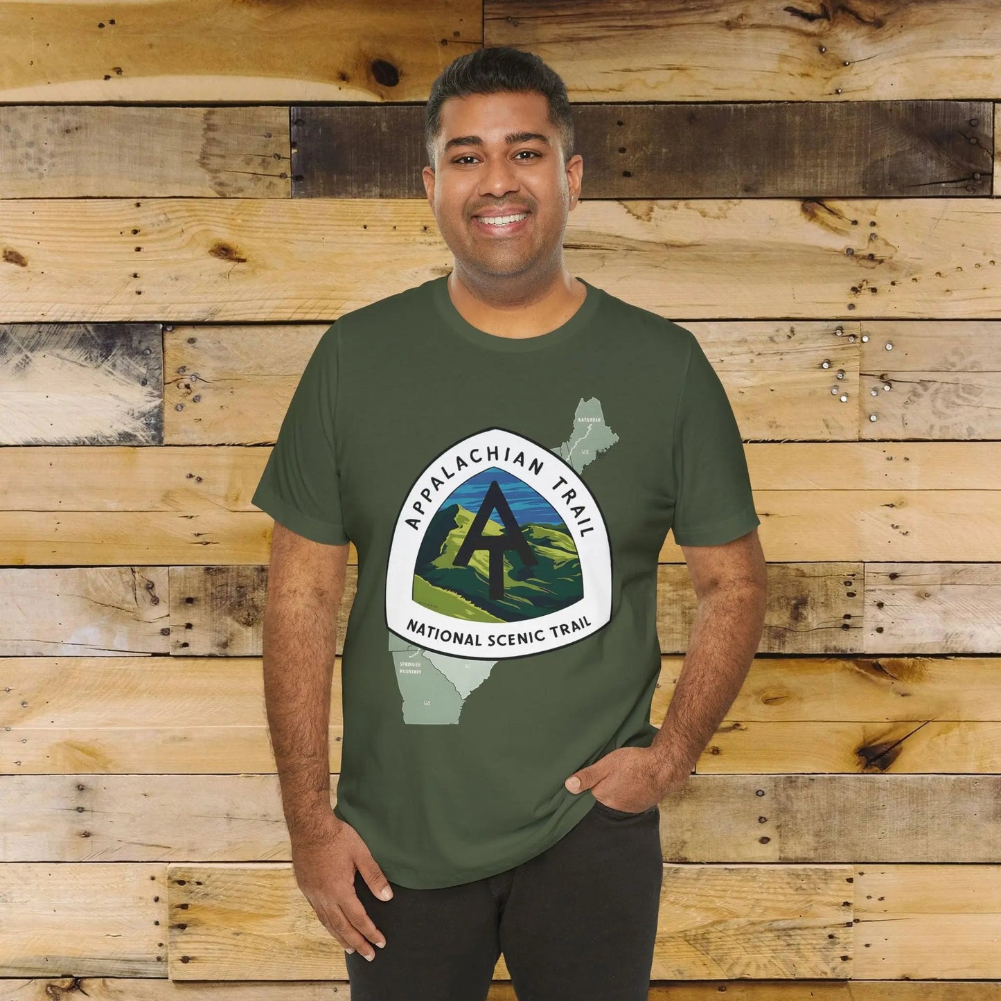 Appalachian Trail Unisex Jersey T-Shirt Logo Emblem Mountain Camp Hike Tee