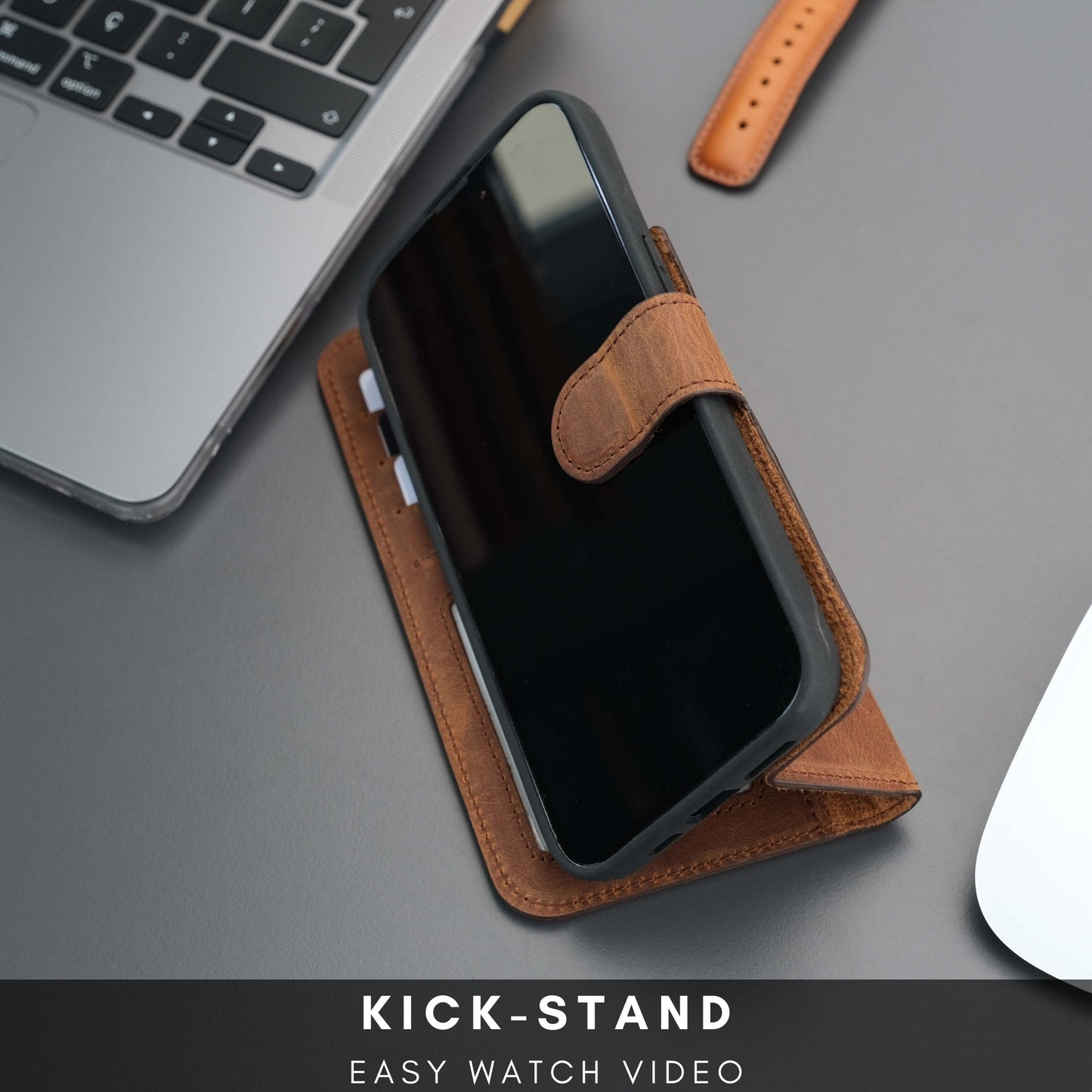 Casper Leather iPhone 15 Pro Wallet Case | Detachable MagSafe Compatible RFID Protection