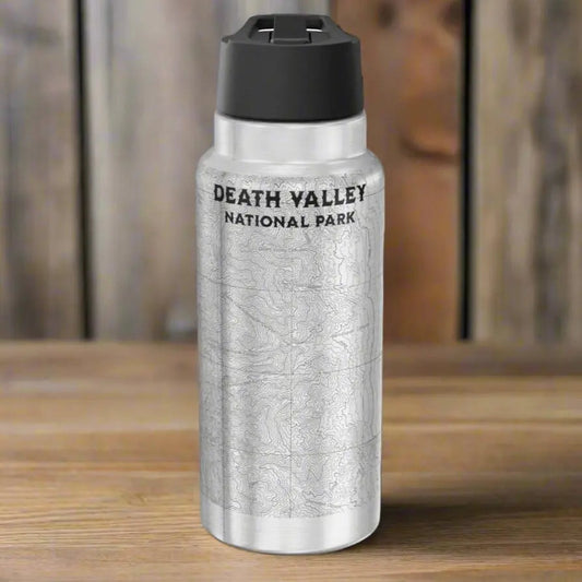 Death Valley Badwater Basin Topographic Insulated Water Bottle Tumbler
