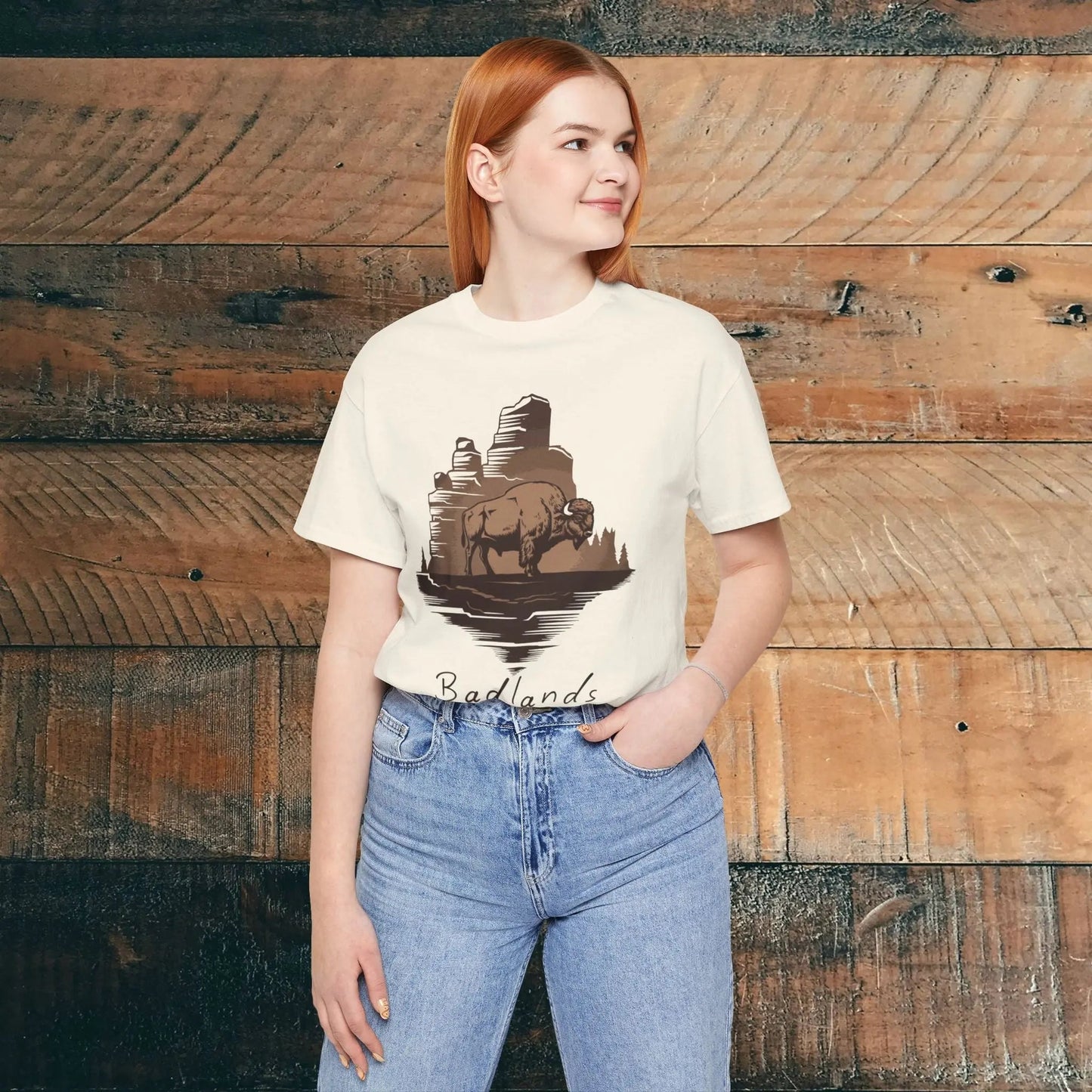 Badlands National Park Unisex T-shirt Roaming Buffalo