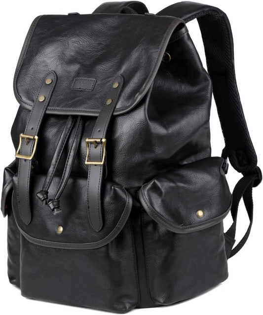 Vegan Leather Laptop Backpack – 15.6″ Eco-Friendly Professional Pack