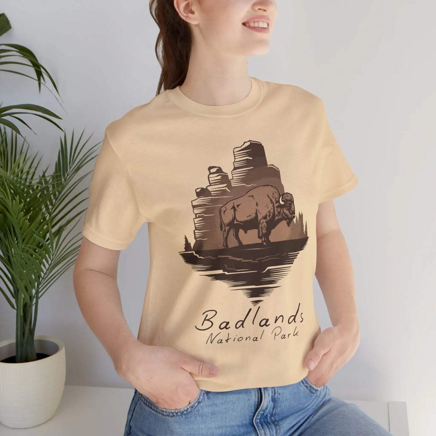 Badlands National Park Unisex T-shirt Roaming Buffalo