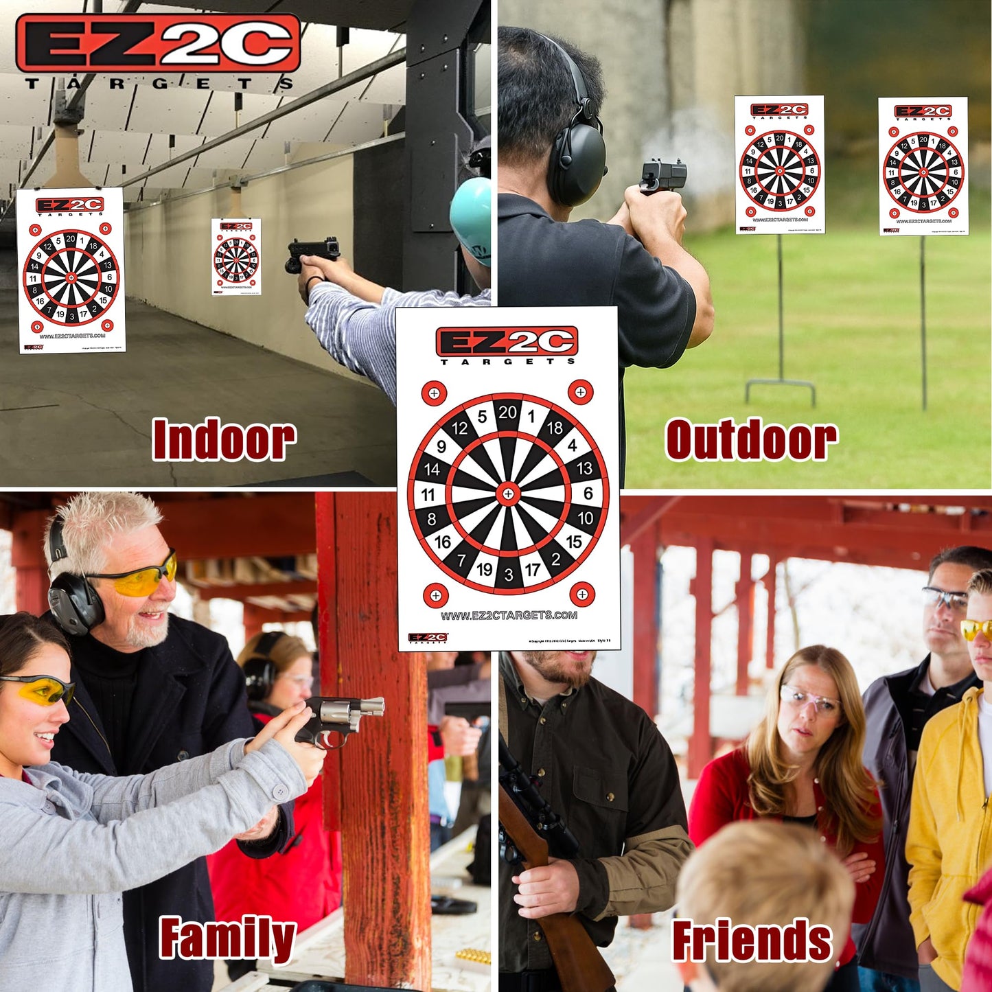 EZ2C Targets #15: Dartboard Paper Shooting Target 11"x17" USA Made