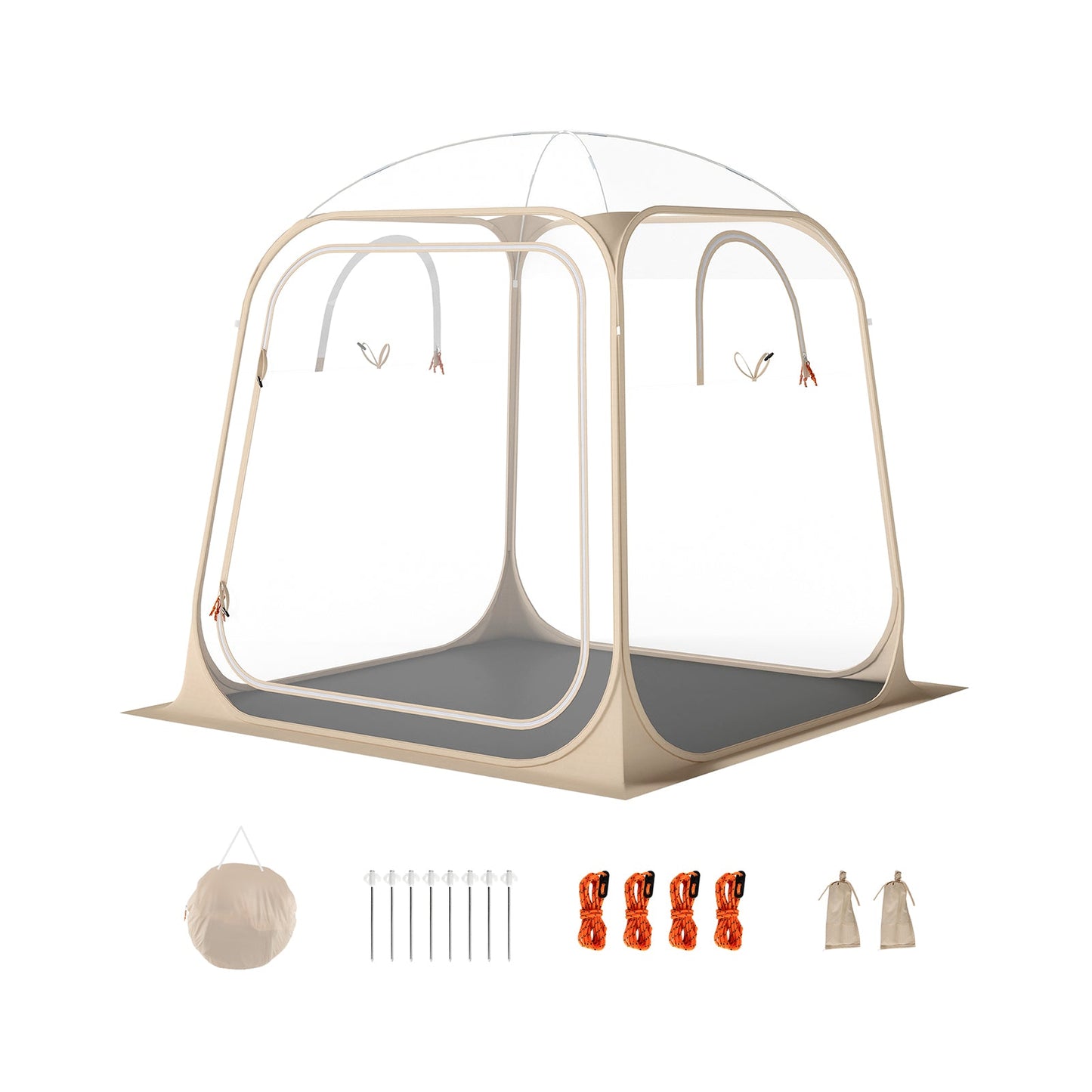 7 x 7 FT Pop Up Sports Tent Clear Bubble Tent All-Weather Waterproof Pod with Sealed Floor