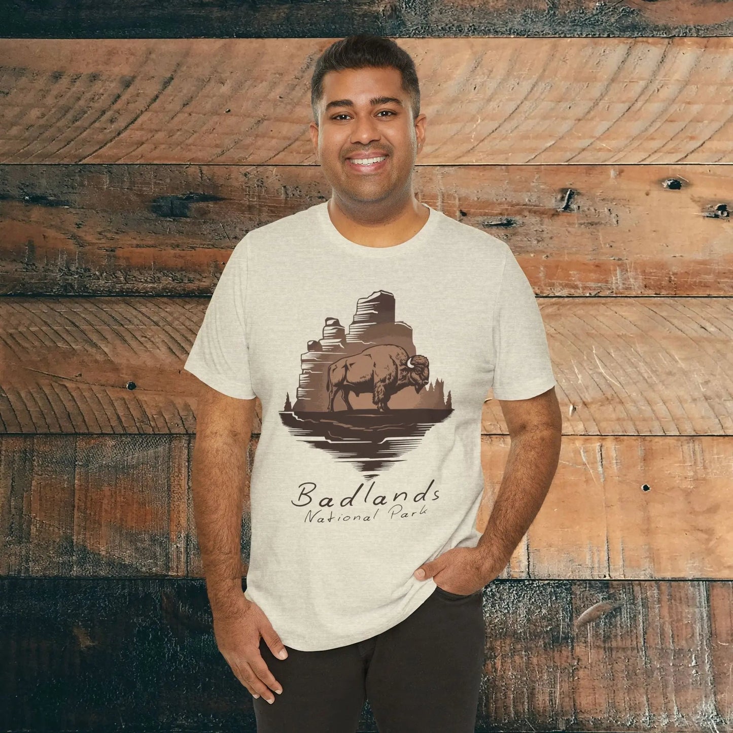 Badlands National Park Unisex T-shirt Roaming Buffalo