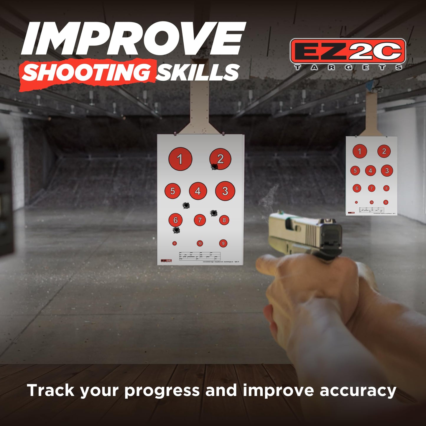 EZ2C Targets# 20/RD7: Reducing Circles Paper Shooting Targets 11"x17" USA Made