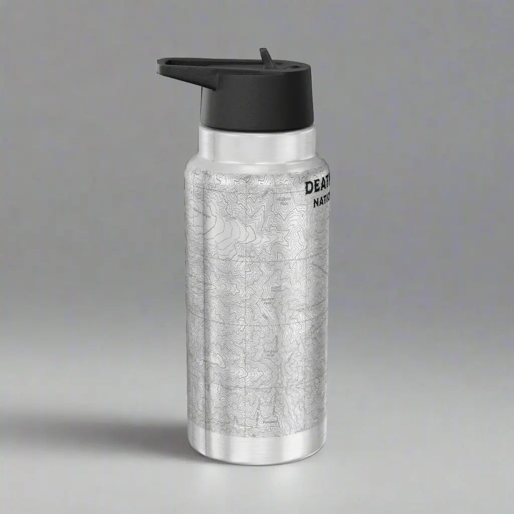 Death Valley Badwater Basin Topographic Insulated Water Bottle Tumbler