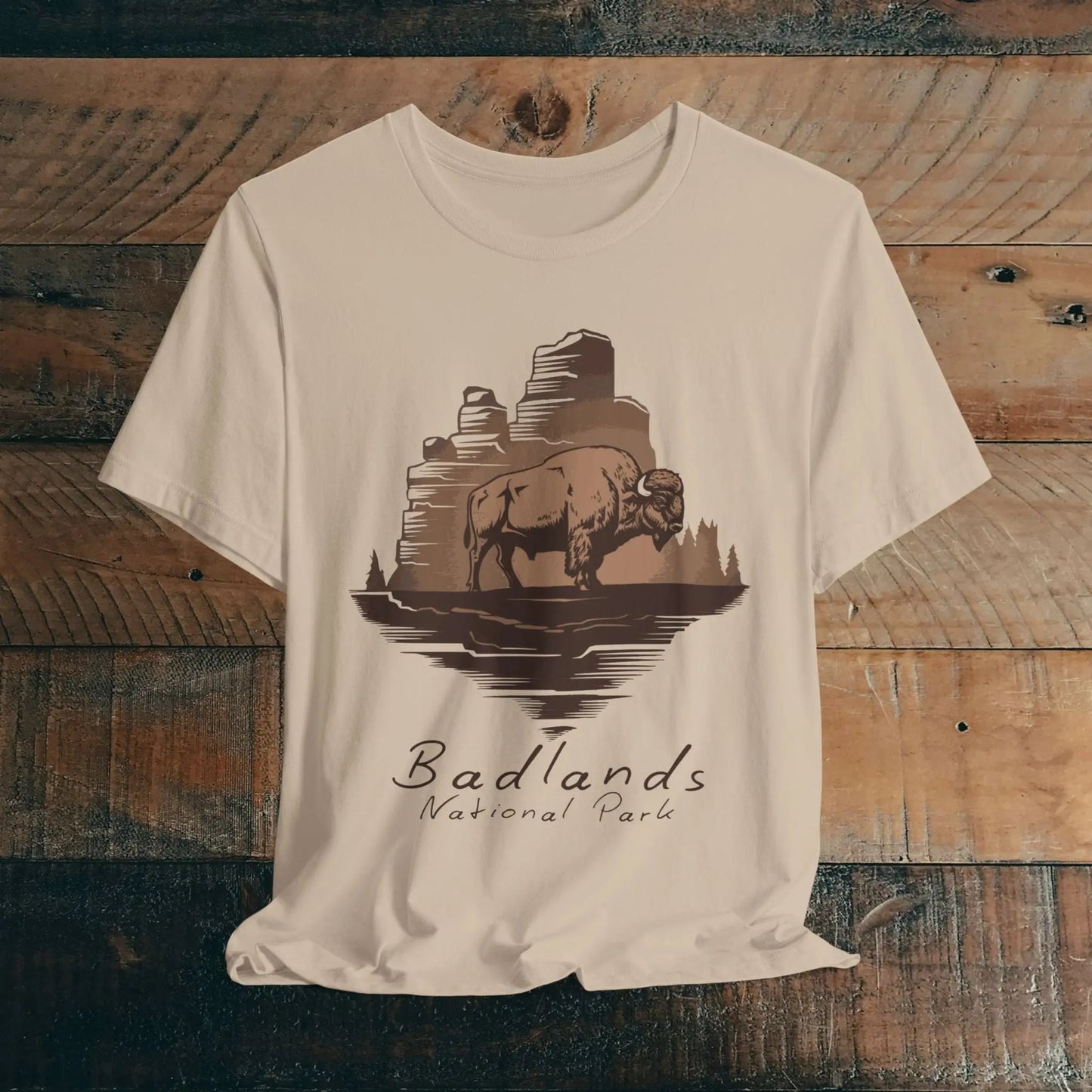 Badlands National Park Unisex T-shirt Roaming Buffalo