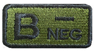 Embroidered Tactical Blood Type Patch - Essential Velcro ID for First Responders