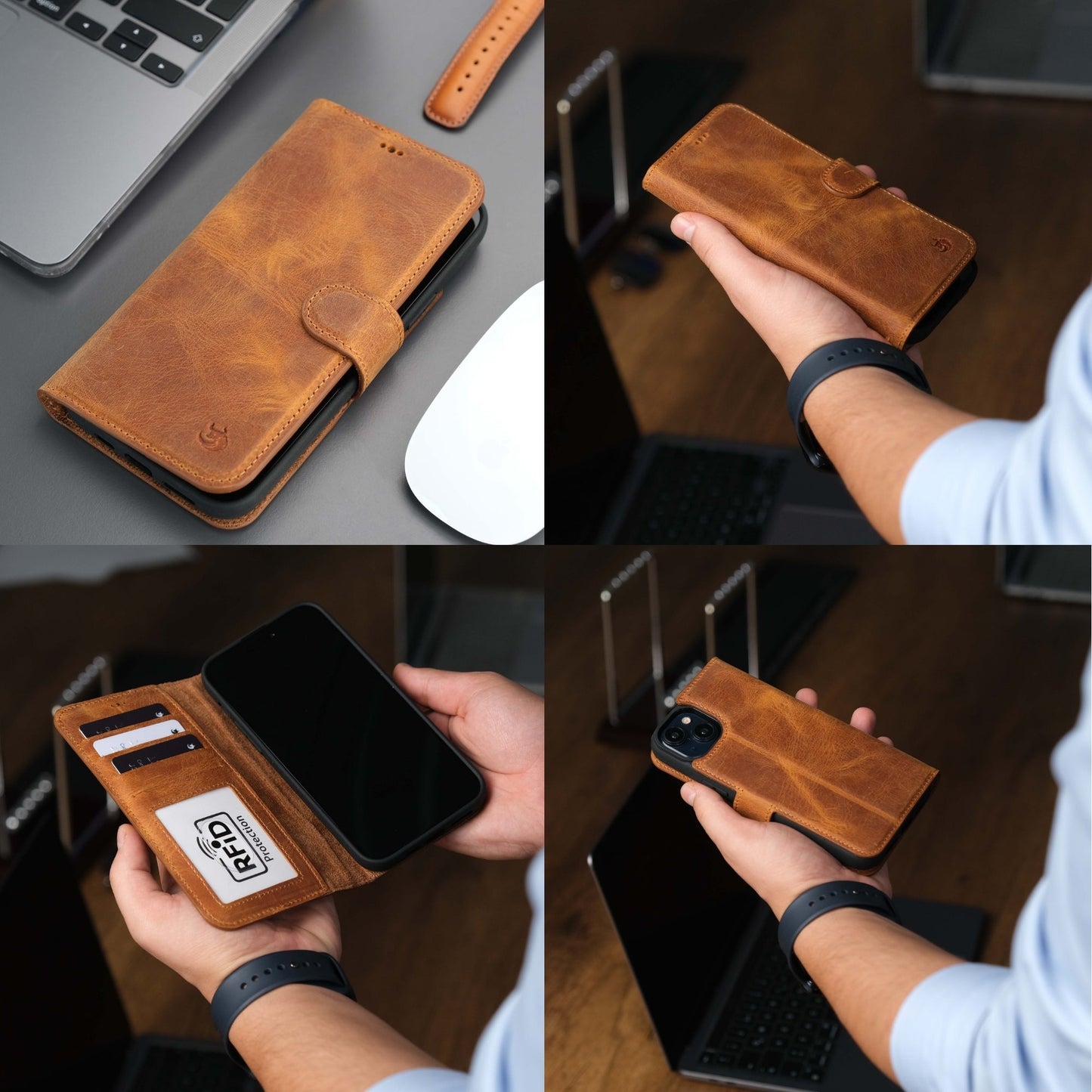 Casper Leather iPhone 15 Plus Wallet Case | Detachable MagSafe Compatible RFID Protection