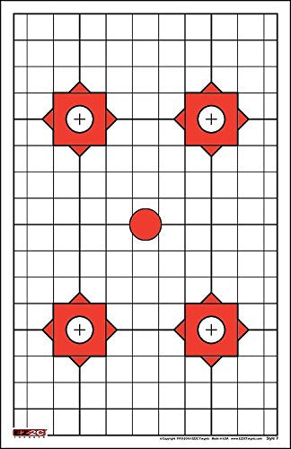 EZ2C Targets Style 7: Four Bullseye Plus Sight in 11”x17” Made in USA