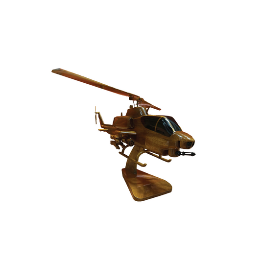 AH-1 ( AH1 ) Cobra Mahogany Wood Desktop Helicopter Model