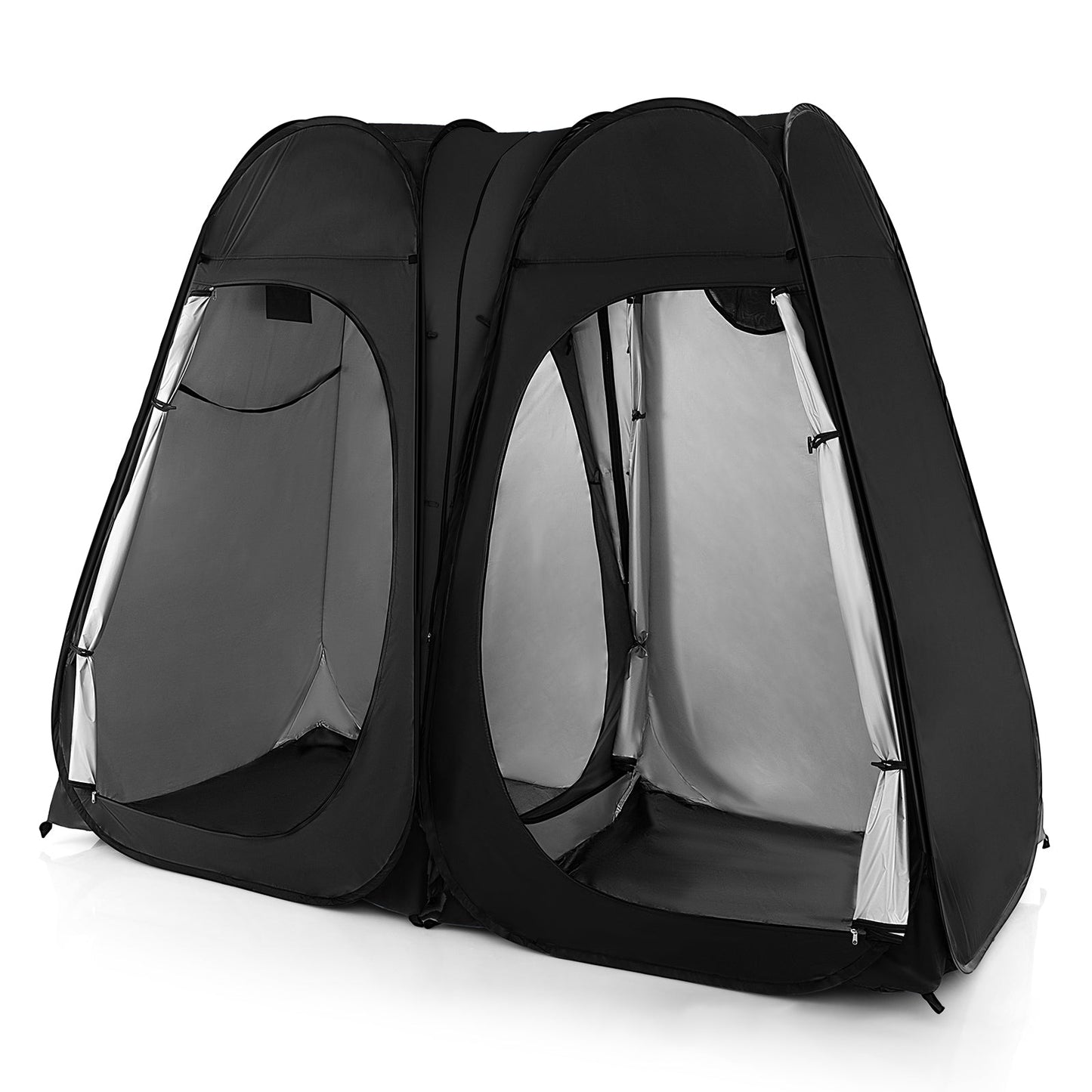 Oversized Pop Up Shower Tent with Window Floor and Storage Pocket