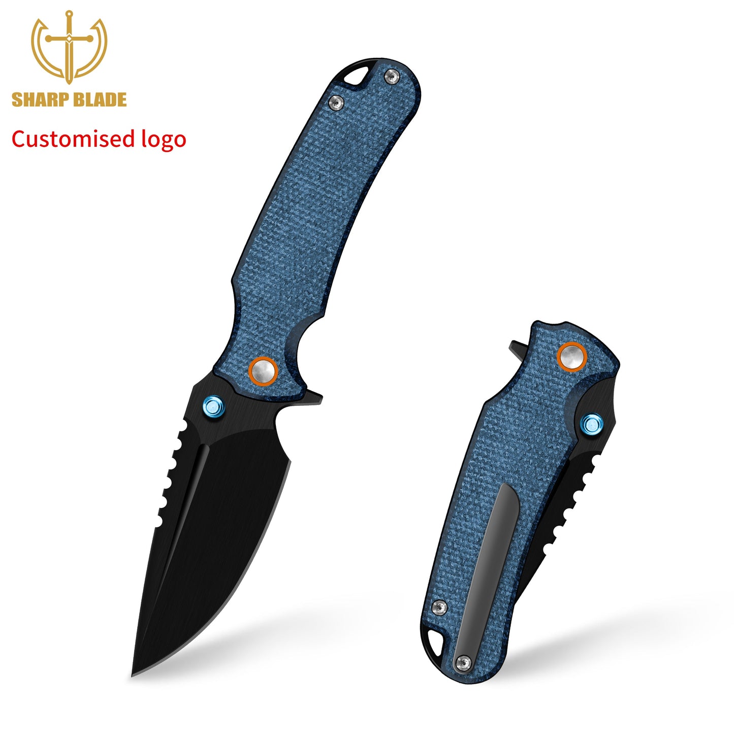 Sharp Blade Premium 14C28N EDC Folding Knife | Micarta | Thumb Stud & Flipper