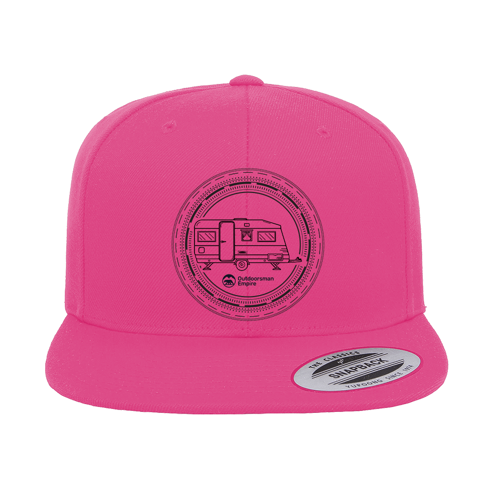 Camping Kaleidoscope Embroidered Flat Bill Cap