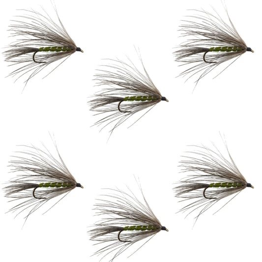 Carey Special Soft Hackle Grouse and Olive Wet Fly - 6 Flies Hook Size 10