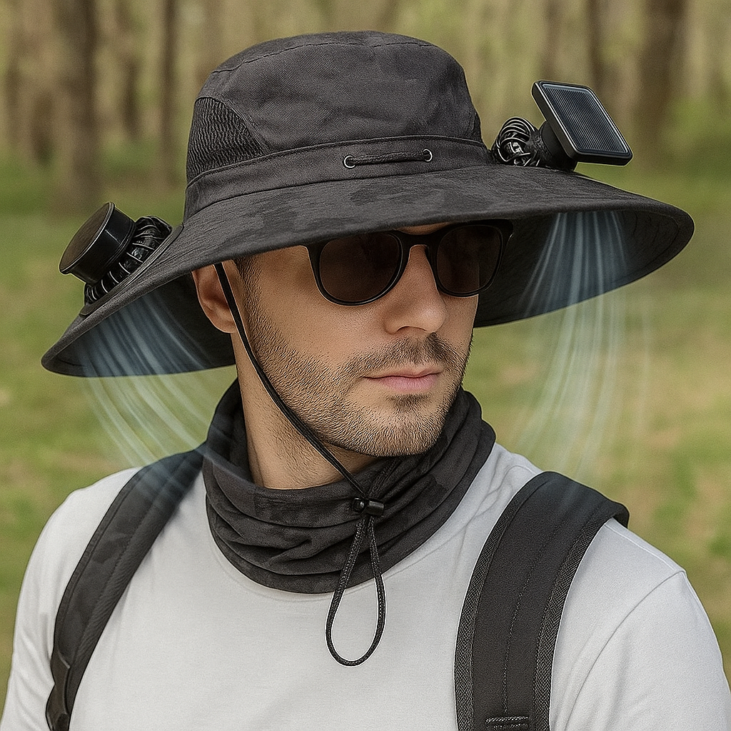 LITEGUEST Solar Cooling Hat with Dual Fans & UPF50+ Sun Protection