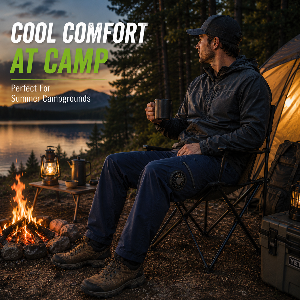 Liteguest Fan Cooling Pants for Hiking, Fishing & Camping