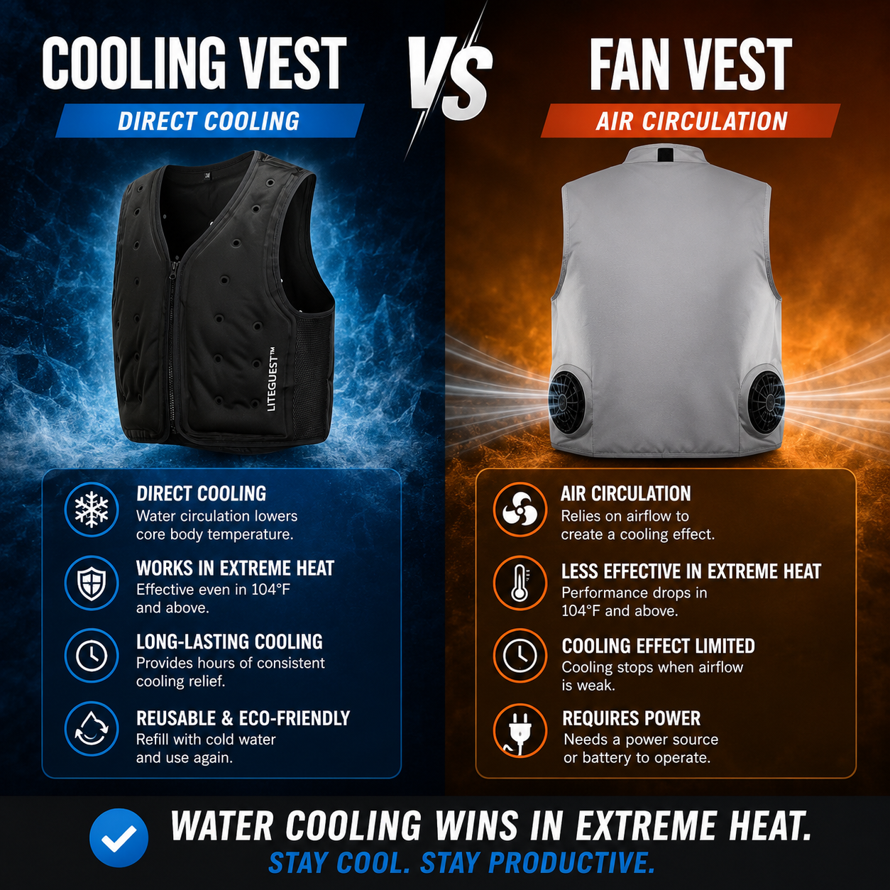 LITEGUEST Water Cooling Vest | Battery-Free Cooling for Outdoor Activities