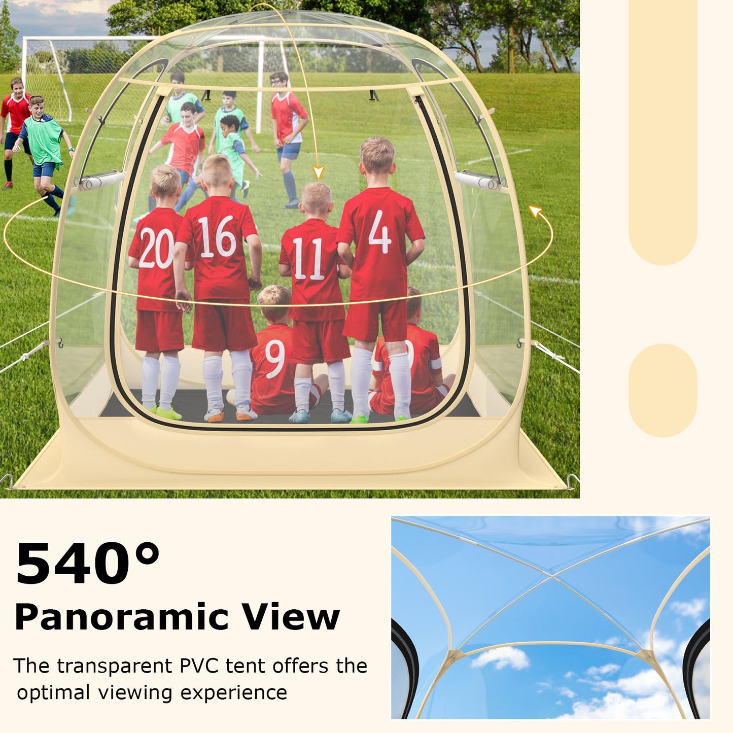 Instant Pop up Sports Tent with Carrying Bag and Floor Mat for 1-2/5-6 People