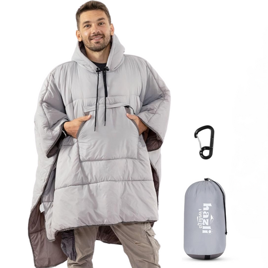 Wearable Poncho Blanket | Hooded Windproof Stadium Blanket | Camping & Outdoor for Men & Women