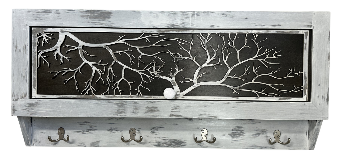 Coat Rack Hidden Gun Storage - Winter Tree