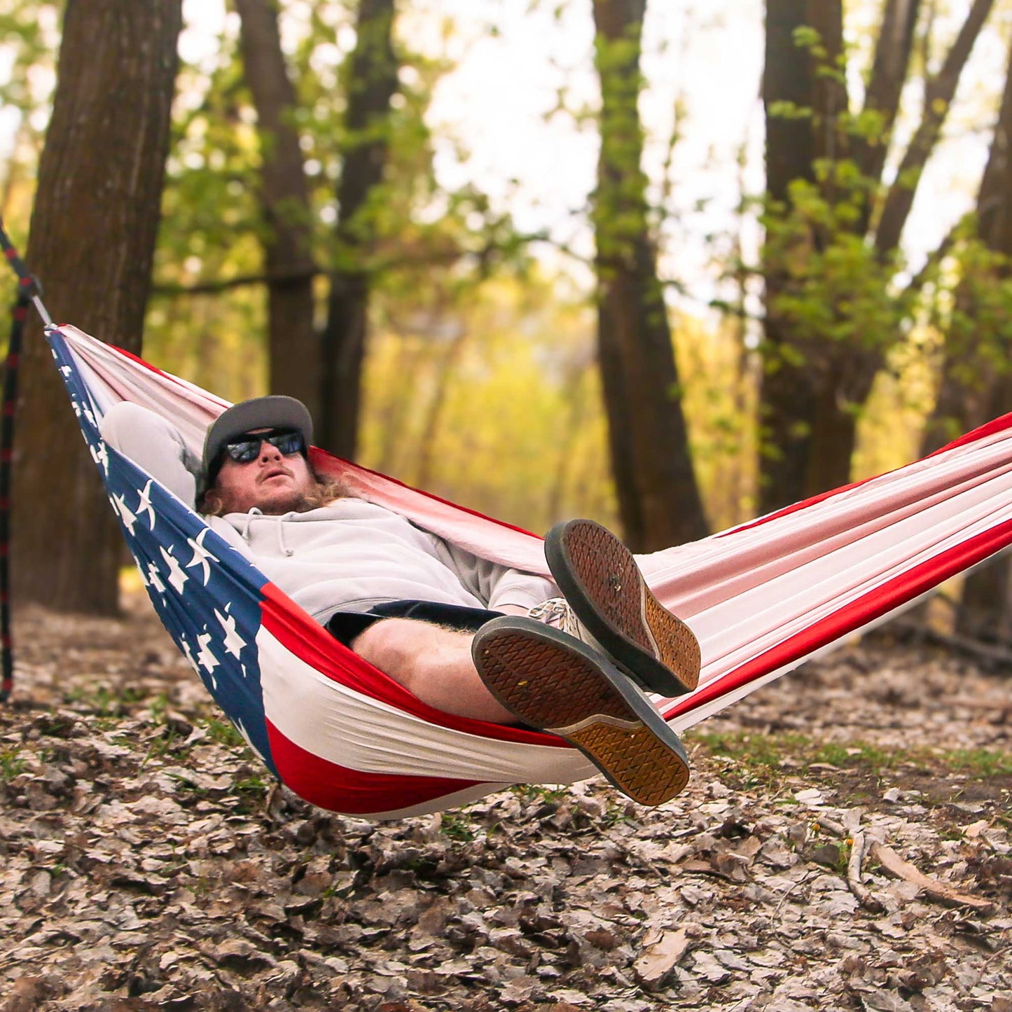 USA Flag Double Hammock with Straps | 250th Anniversary Edition