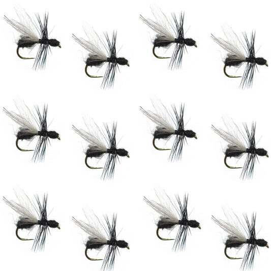Black Fur Flying Ant Terrestrial Trout Dry Fly - 1 Dozen Flies Hook Size 18
