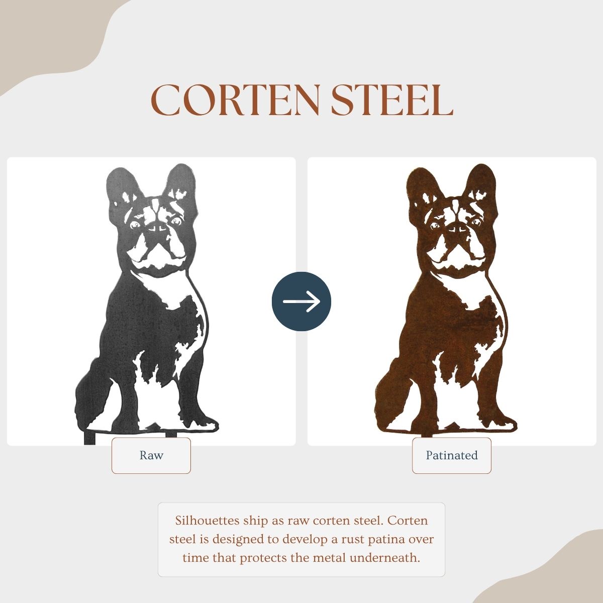 French Bulldog Metal Art – Handmade Steel Décor