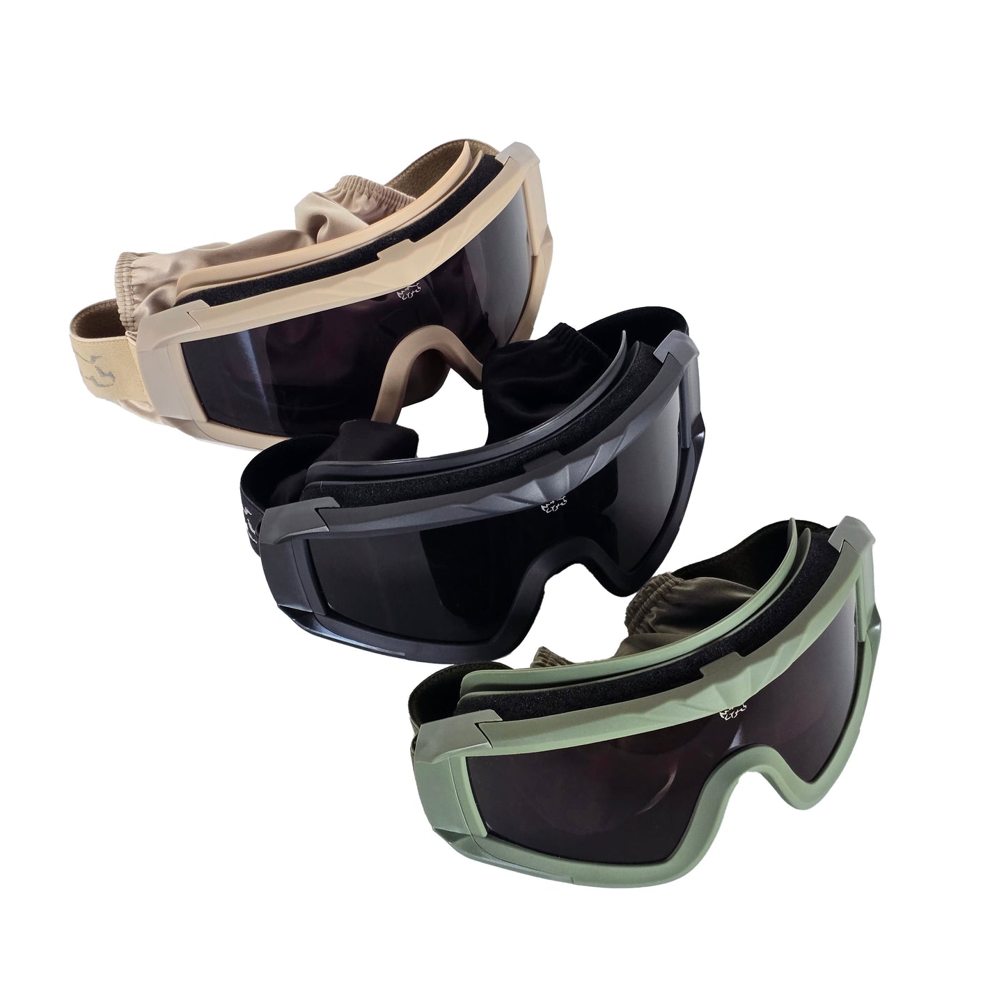 MUCITUP MUCTAC Pro Tactical Goggles ANSI Z87.1 Ballistic 3 Lens Kit