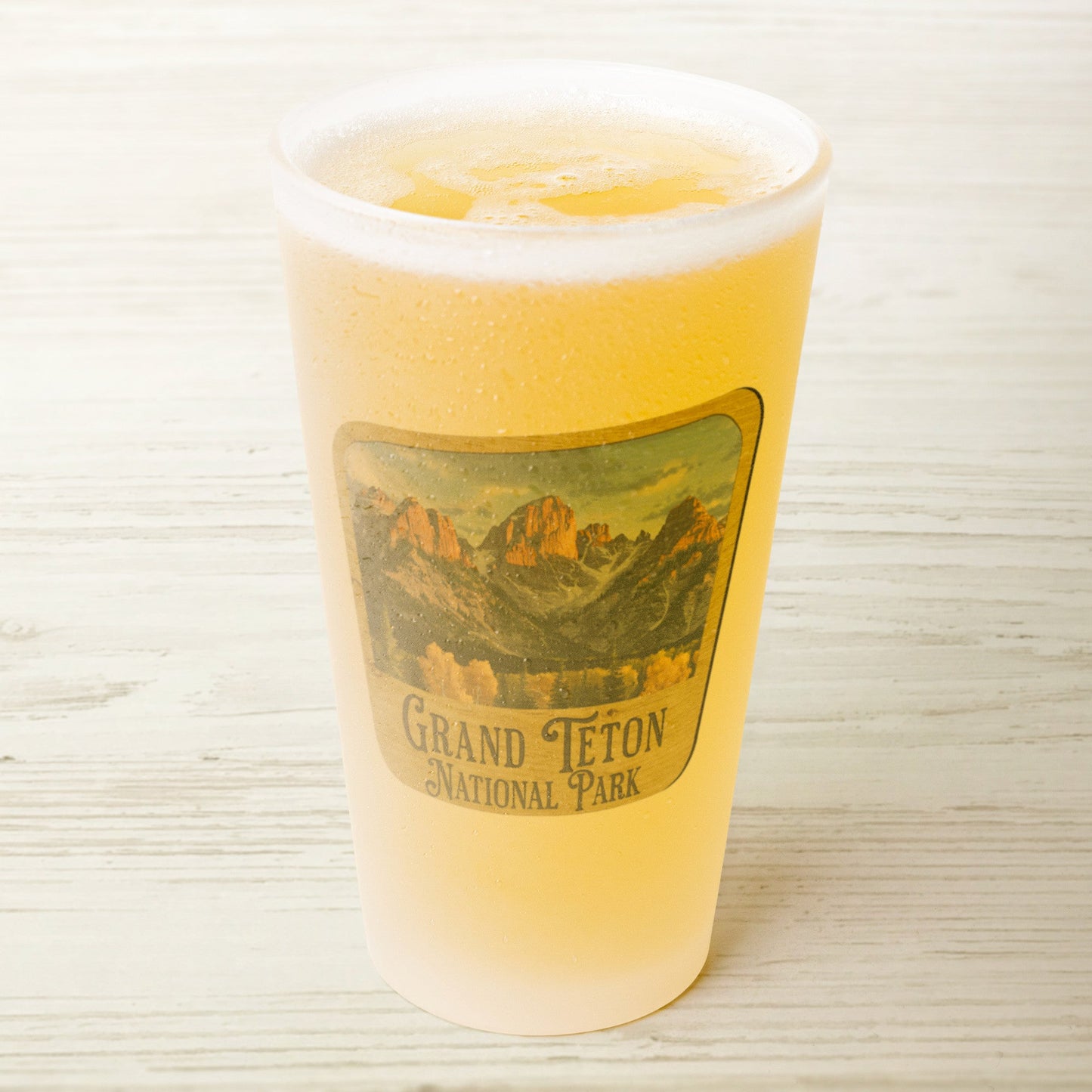 Grand Teton National Park Frosted Pint Glass Sign