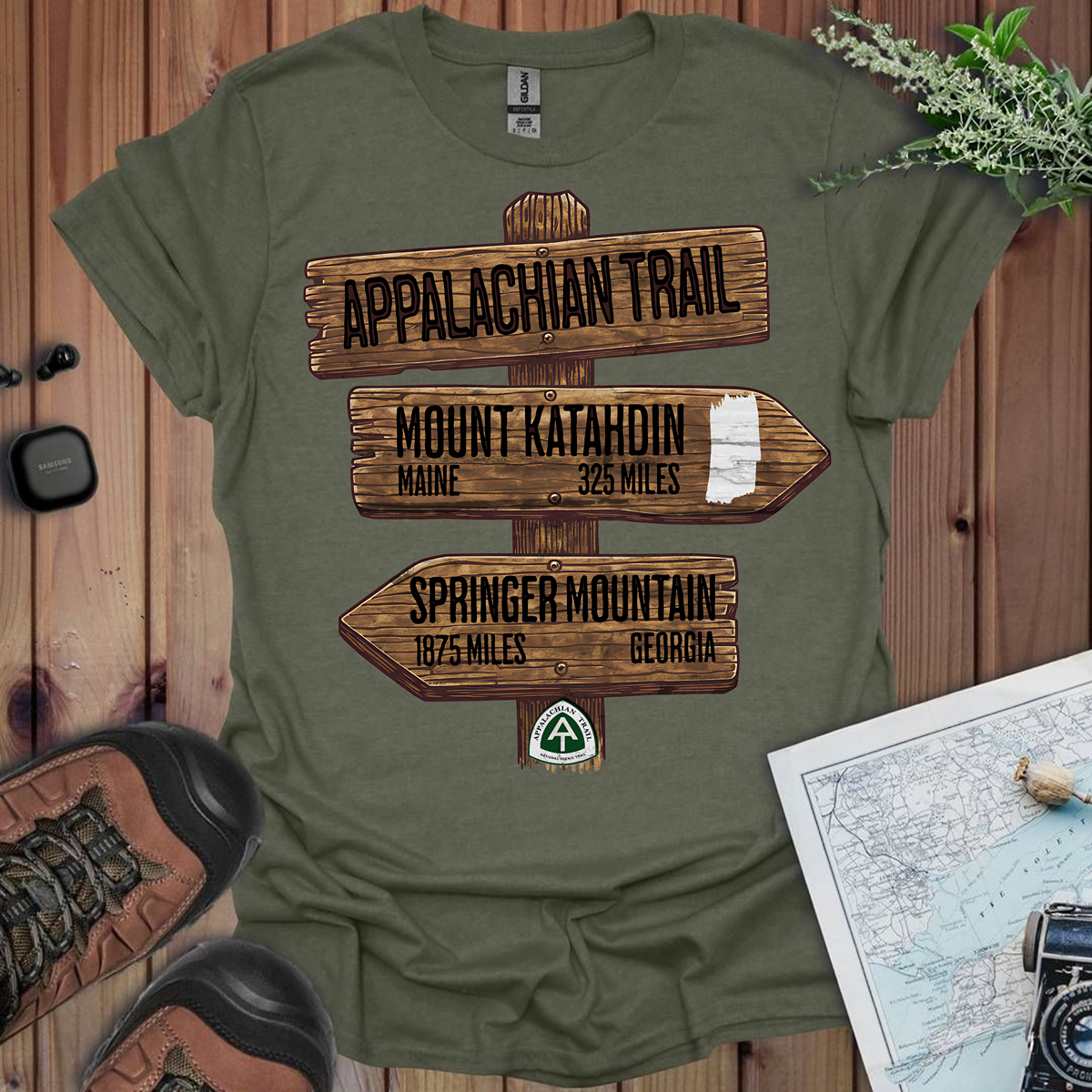 Appalachian Trail White Blaze Unisex T-Shirt Katahdin Springer 2200 Miles