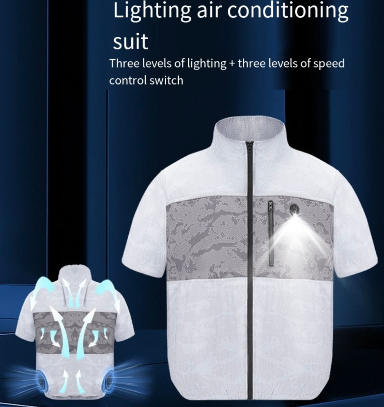 Liteguest LED Cooling Fan Jacket for Night Fishing & Camping