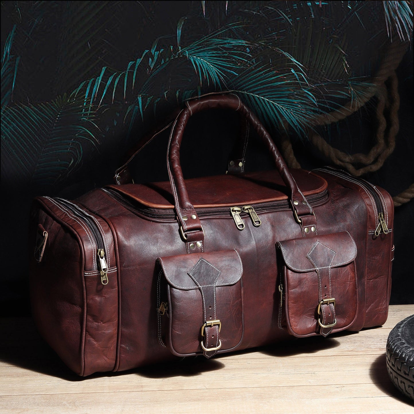 Vintage Dark Brown Traveller Duffle Bag