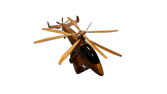 S-97 ( S97 ) Sikorsky Mahogany Wood Desktop Helicopter Model