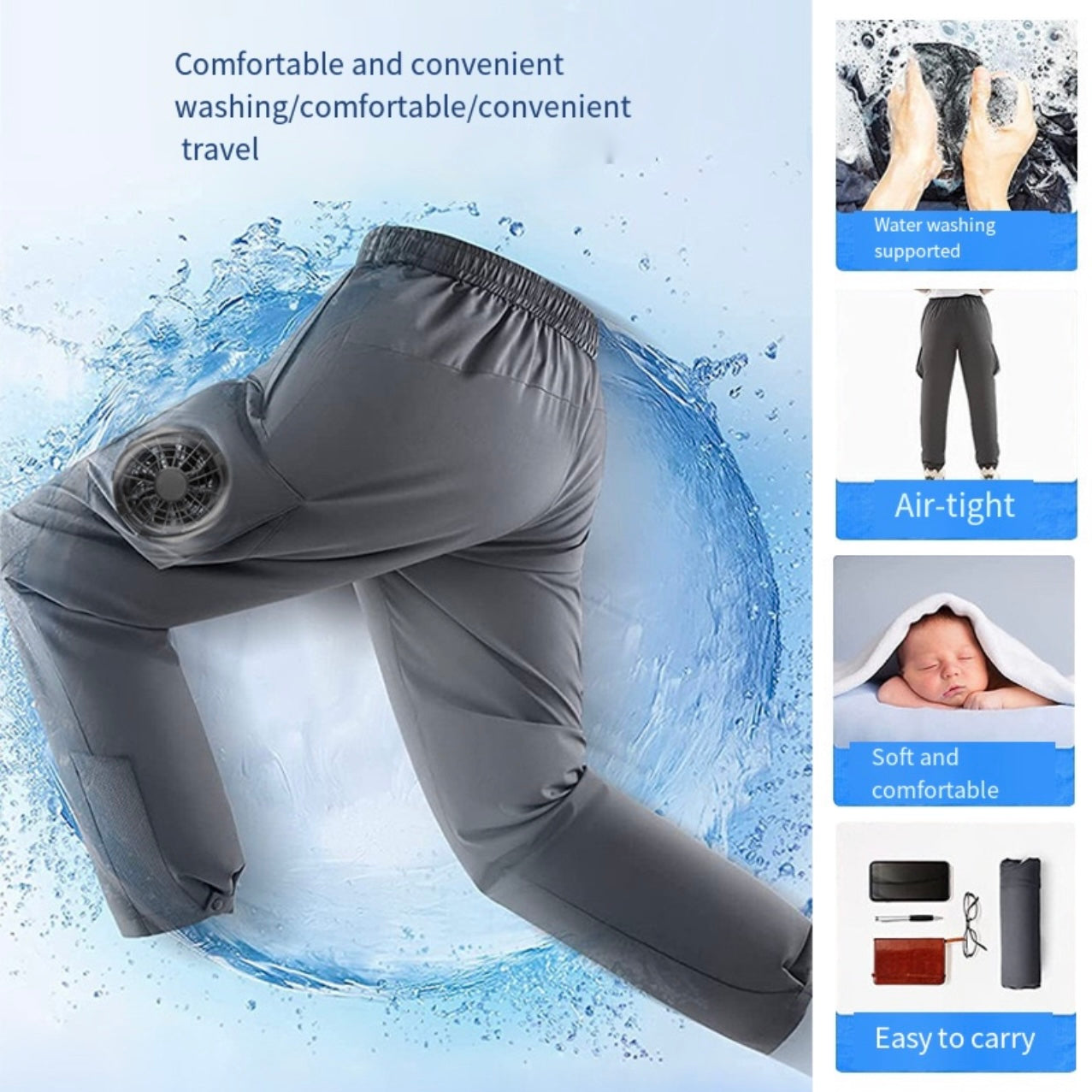 Liteguest Fan Cooling Pants for Hiking, Fishing & Camping