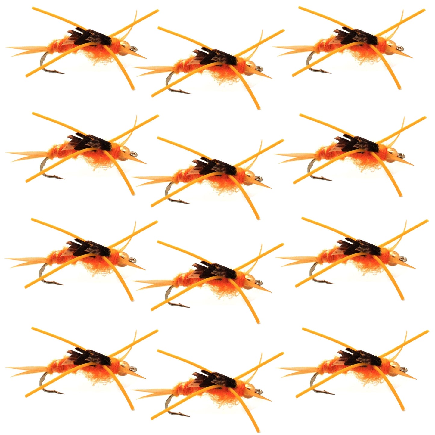 Gold Bead Kaufmann's Golden Stone Fly Nymph Rubber Legs - 1 Dozen Flies Hook Size 6