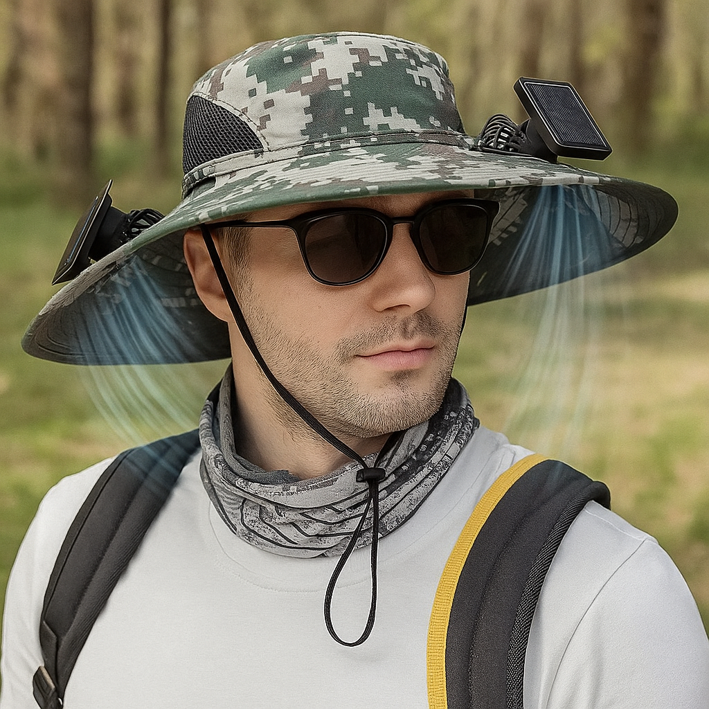 LITEGUEST Solar Cooling Hat with Dual Fans & UPF50+ Sun Protection