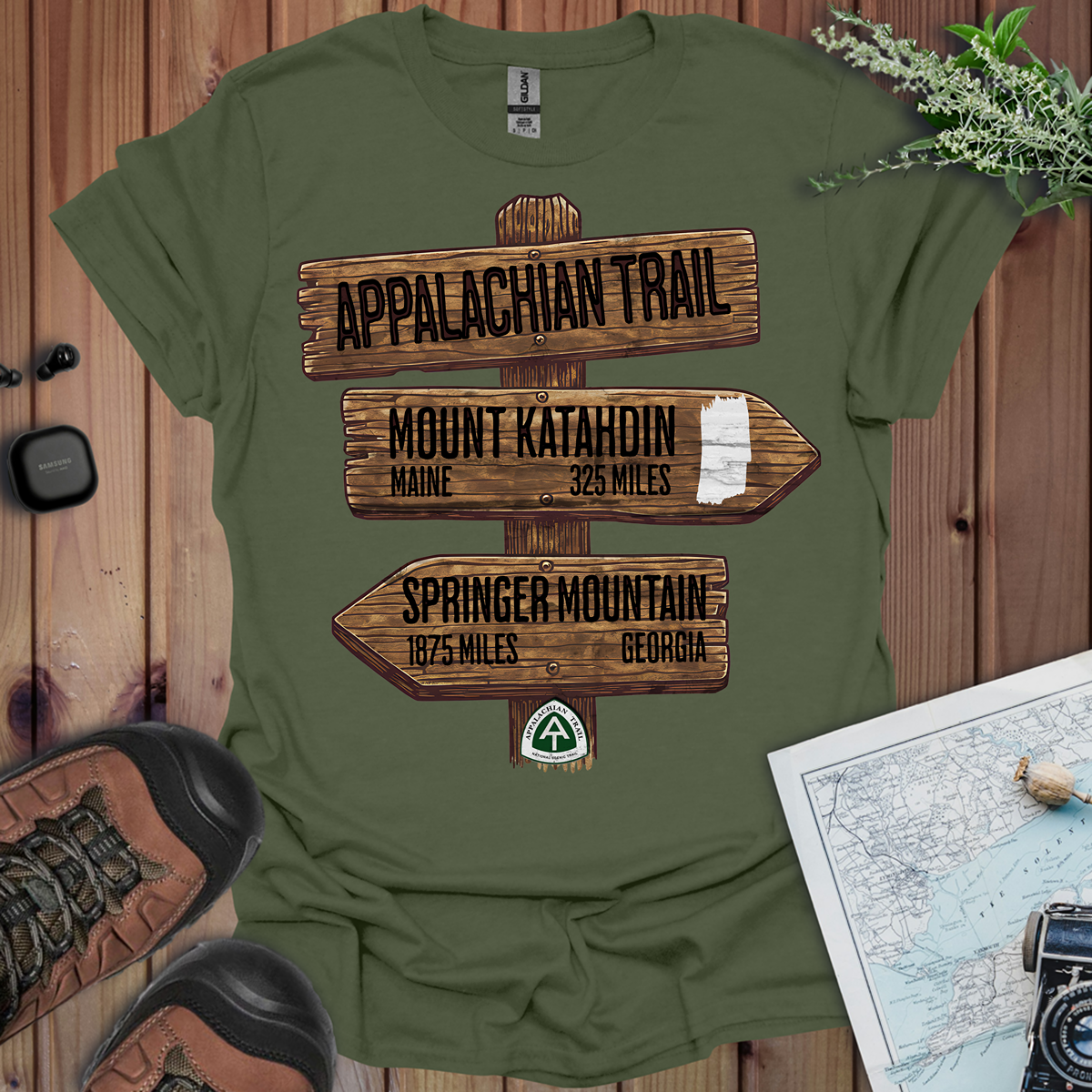Appalachian Trail White Blaze Unisex T-Shirt Katahdin Springer 2200 Miles