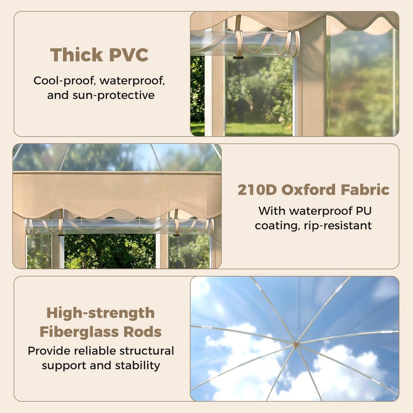 Pop Up Bubble Tent 10x10 FT for 8-10 People Weatherproof Pod with 540° Panoramic Clear PVC