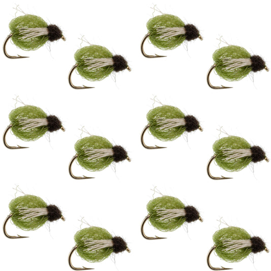 LaFontaine Olive Deep Sparkle Caddis Pupa - 1 Dozen Flies Hook Size 16