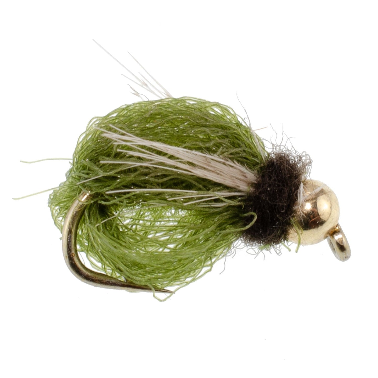Bead Head LaFontaine Olive Deep Sparkle Caddis Pupa - 12 Flies Size 18